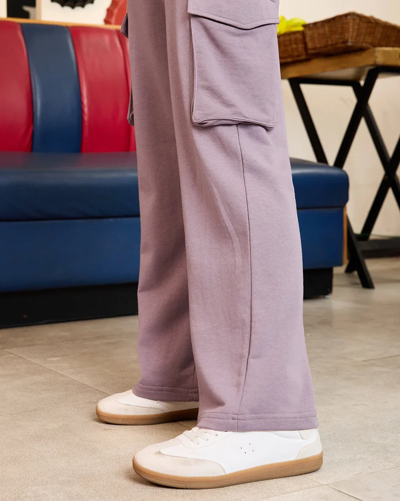 bewakoof  Women's Purple Cargo Trackpants for Women | Best Price UAE